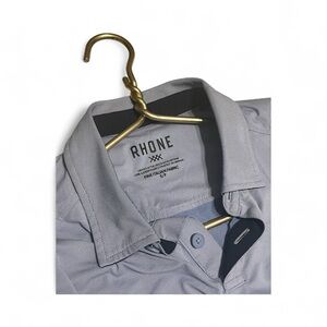 Rhone Delta Mens Blue and White Fine Italian Fabric Short Sleeve Polo Shirt